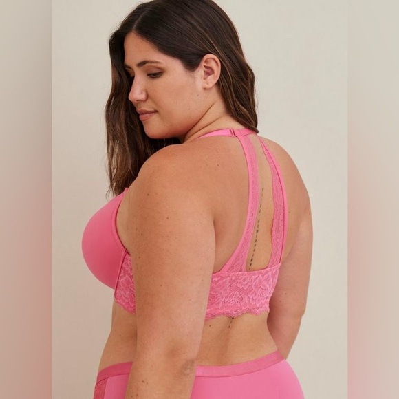 Torrid XO Pink Plunge Push-Up Front-Close Underwire Lace Bra Size 46DDD - Picture 2 of 16